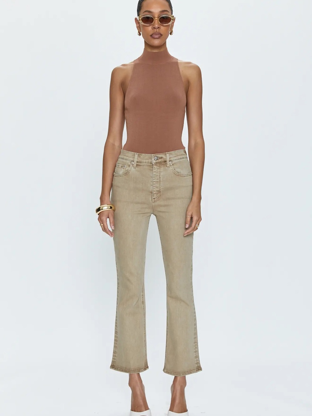 Pistola Taupe Flare Jeans - High Rise Women